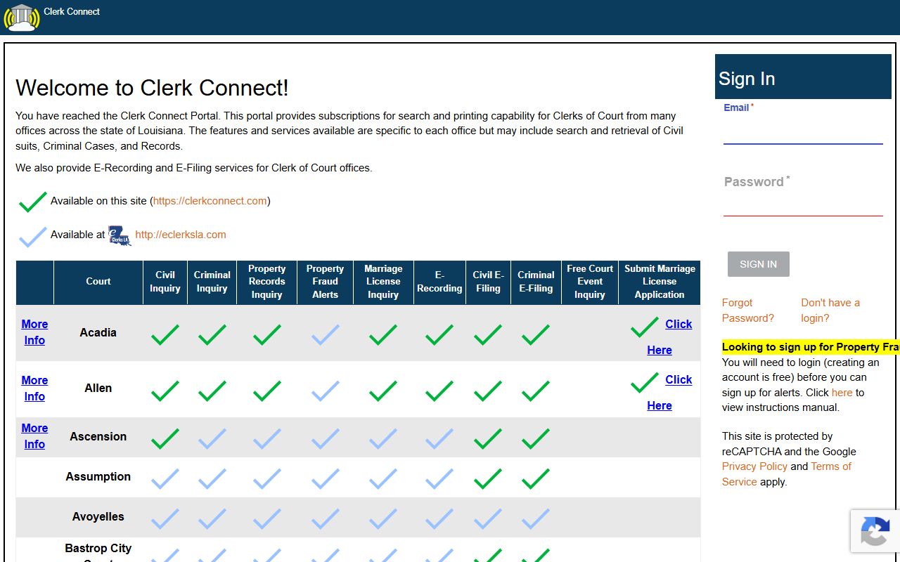 Orleans Parish court records Clerk Connect case lookup portal